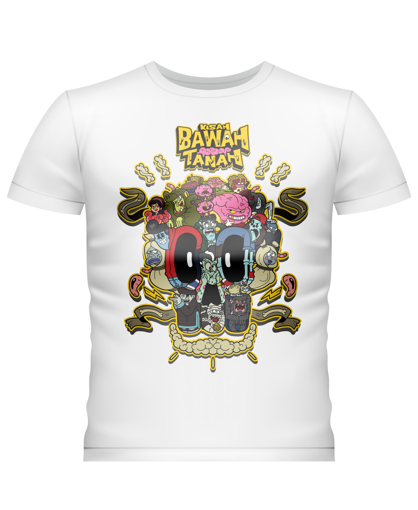 KBT-Xclusive - Full Color Skulls Icon - White Tee